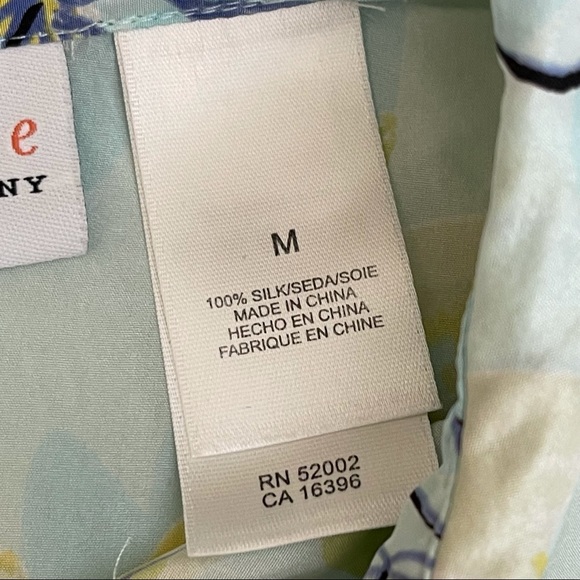 Liz Claiborne Floral Shirt Button Down Silk - Picture 10 of 10